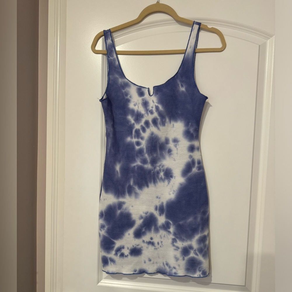 NWT PRINCESS POLLY Ashby Tye Dye Mini Dress Blue